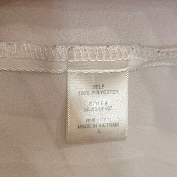 White Dressy Tank With Silver Beaded Neckline - Picture 4 of 6